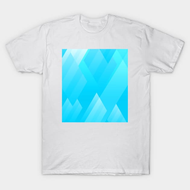 Geometric Aqua Diamond Art Deco Pattern Design T-Shirt by Pattern Plans